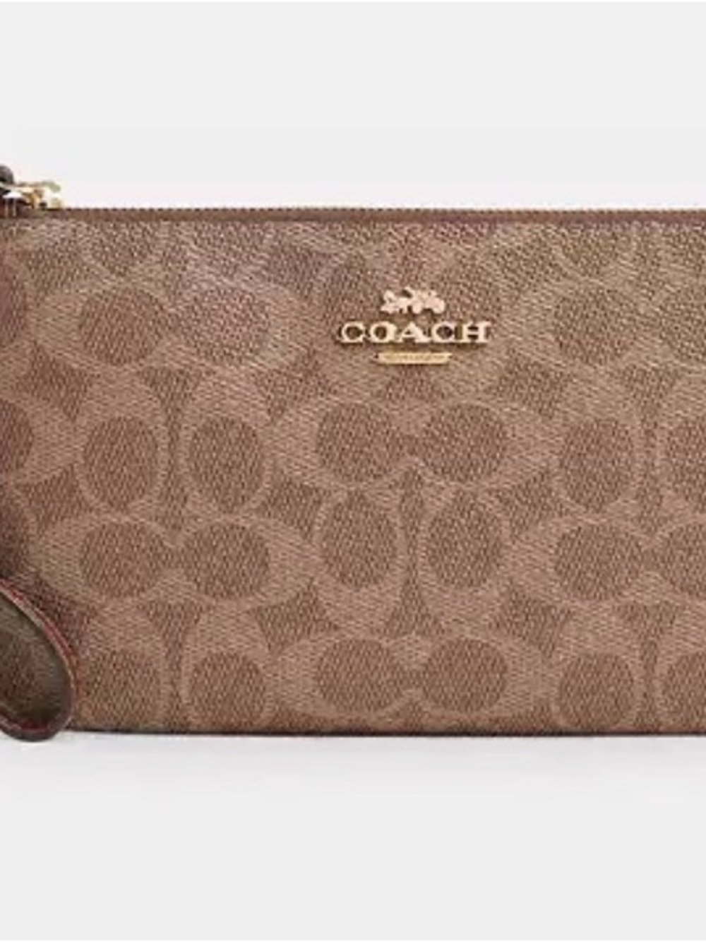 Coach Monogram Canvas Wristlet - Tan/Brown - Used - Good Condition